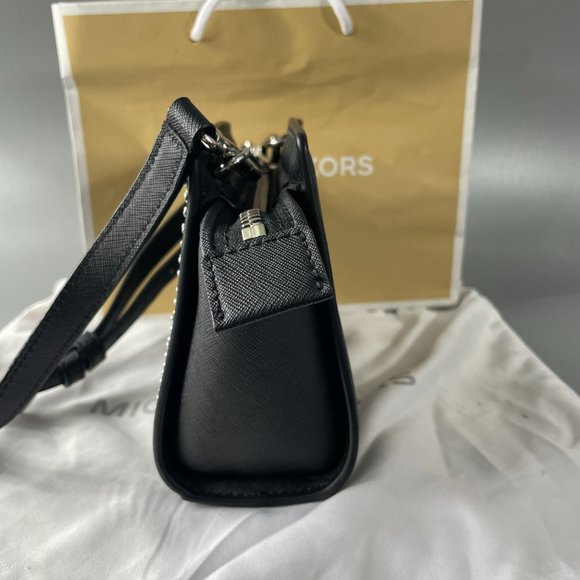 Michael Kors Selma Micro Studded Saffiano Leather Mini Messenger Bag - Picture 8 of 16